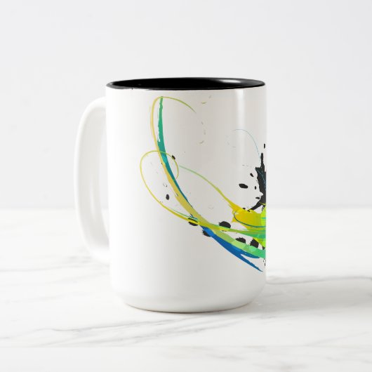 Abstrakte coole Gewässer Paint Spritzer Zweifarbige Tasse (Vorderseite Links)