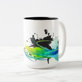 Abstrakte coole Gewässer Paint Spritzer Zweifarbige Tasse (VorderseiteRechts)
