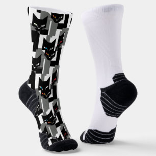 Abstrakte coole Katzenkunst auf Socken