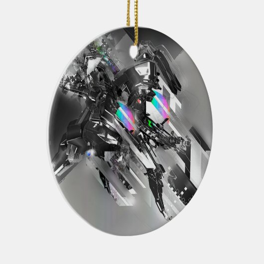 Abstrakte Coole Transformationsroboter Keramik Ornament (Rechts)