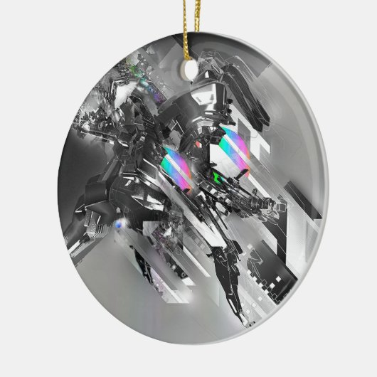 Abstrakte Coole Transformationsroboter Keramik Ornament (Links)