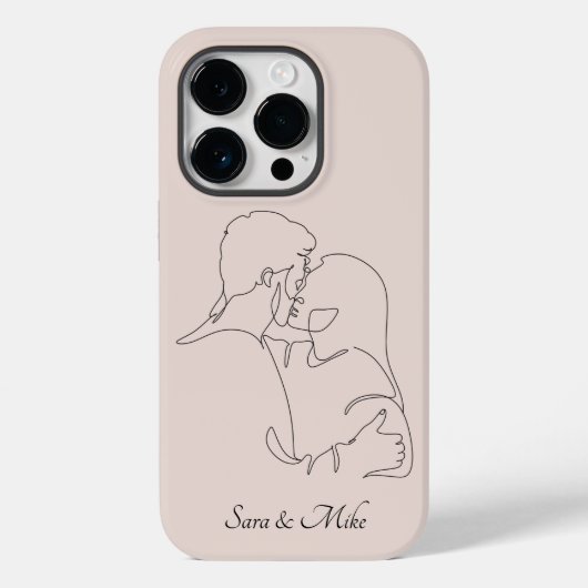 Abstrakte Couple Line Art , Boho Chic Case-Mate iP iPhone Hülle (Rückseite)