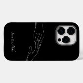 Abstrakte Couple Line Art , Boho Chic Case-Mate iPhone Hülle (Rückseite (Horizontal))