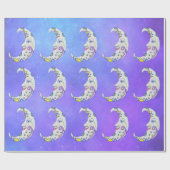 Abstrakte Crescent Moons gegenüber Sternen Sky Geschenkpapier (Flach)