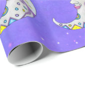 Abstrakte Crescent Moons gegenüber Sternen Sky Geschenkpapier (Rolleneckpunkt)