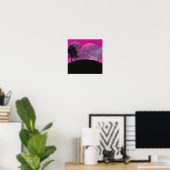 Abstrakte Crimson Moon Canvas Print Poster (Heimbüro)