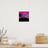 Abstrakte Crimson Moon Canvas Print Poster (Küche)