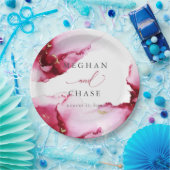 Abstrakte Crimson Raspberry Rot Paper Plate Pappteller (Party)