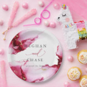 Abstrakte Crimson Raspberry Rot Paper Plate Pappteller (Party)