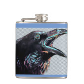 Abstrakte Crow Bird Originale Flachmann (Vorderseite)