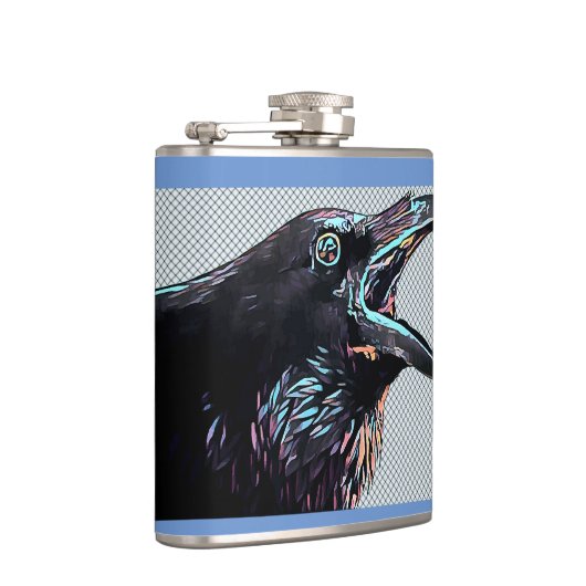Abstrakte Crow Bird Originale Flachmann (Rechts)