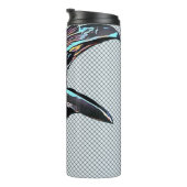 Abstrakte Crow Bird Originale Thermosbecher (Nach rechts gedreht)