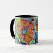 Abstrakte Cubist-Blumen-Tasse Tasse (Vorderseite Links)