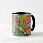 Abstrakte Cubist-Blumen-Tasse Tasse (VorderseiteRechts)