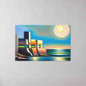 Abstrakte Cubist Seascape Canvas Print Leinwanddruck (Vorderseite)