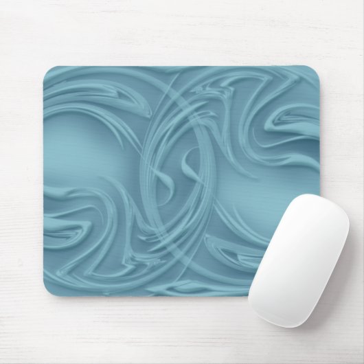 Abstrakte Curlen über blaues Kunstwerk Mousepad (Mit Mouse)