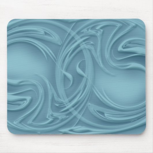 Abstrakte Curlen über blaues Kunstwerk Mousepad (Vorne)