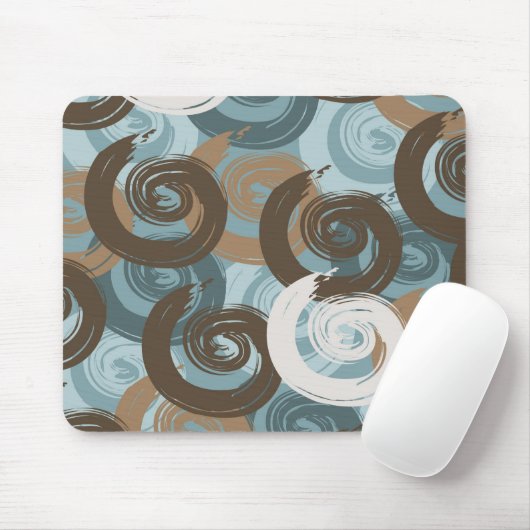 Abstrakte Curls Aquamarin Mousepad (Mit Mouse)