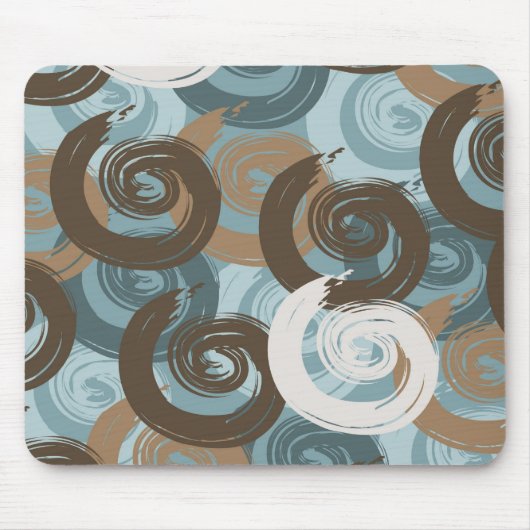 Abstrakte Curls Aquamarin Mousepad (Vorne)