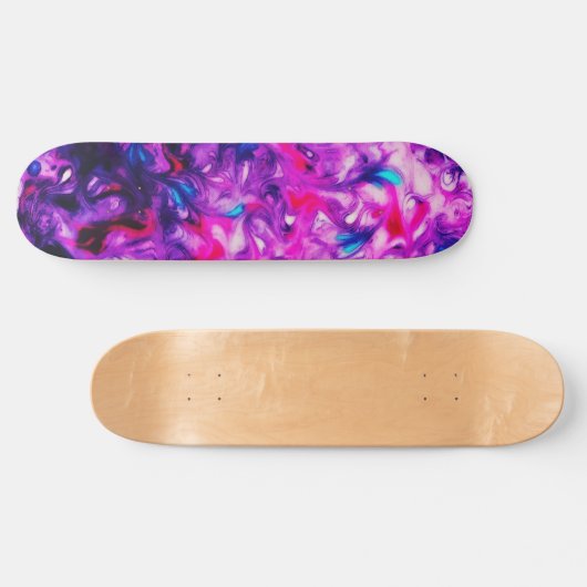 Abstrakte Custom Street Art Inspiriert Rosa Swirl Skateboard (Horizontal)