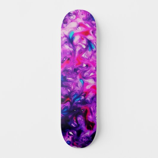 Abstrakte Custom Street Art Inspiriert Rosa Swirl Skateboard (Vorderseite)