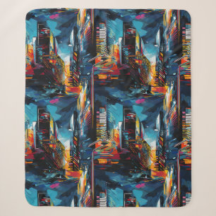 Abstrakte Cyberpunk-Stadtlandschaft-Skyline (3) Sherpadecke