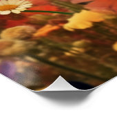 Abstrakte Dackel der Kunst mit Blume Poster (Ecke)