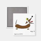 Abstrakte Dackel Dog Magnet (Vorderseite/Rückseite)