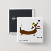 Abstrakte Dackel Dog-Taste Button (Vorne & Hinten)