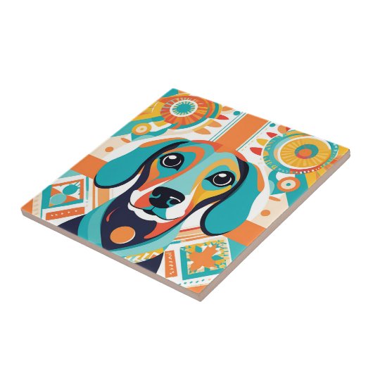 Abstrakte Dackel Fliese (Seite)