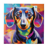 Abstrakte Dackel Fliese (Vorderseite)