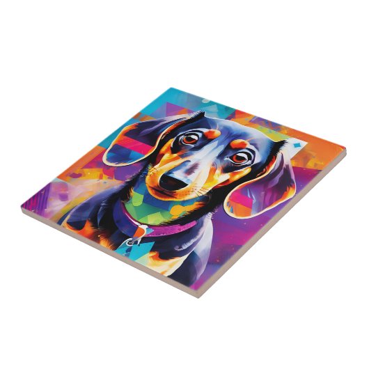 Abstrakte Dackel Fliese (Seite)