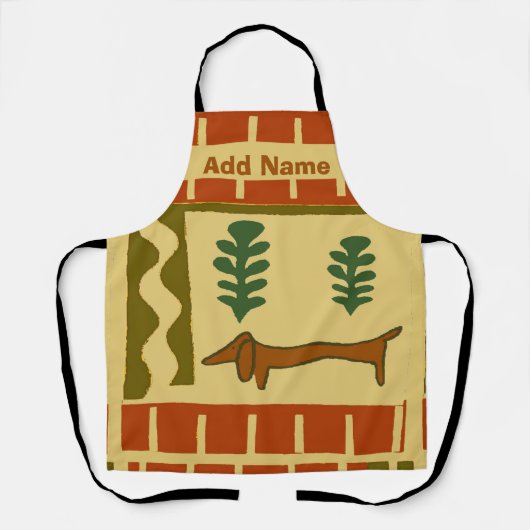 Abstrakte Dackel Form, Text hinzufügen, Schürze (Vorderseite)