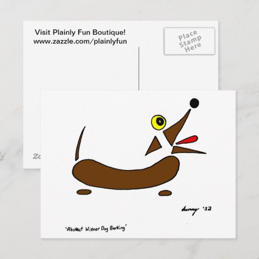 Abstrakte Dackel Hund Postkarte (Vorne/Hinten)