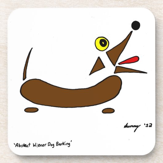 Abstrakte Dackel Hunde Untersetzer - Set von 6 Jah (Vorderseite)