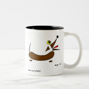 Abstrakte Dackel-HundeTasse Zweifarbige Tasse