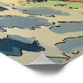 Abstrakte Dackel in Holz Poster (Ecke)