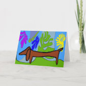 Abstrakte Dackel, Matisse Stil Karte (Vorderseite)