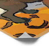 Abstrakte Dackeln auf dem Boden, Poster (Ecke)