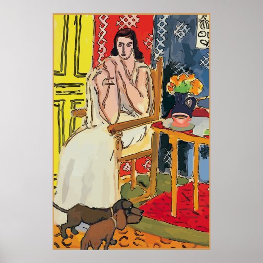 Abstrakte Dackeln auf dem Boden, Poster (Vorne)