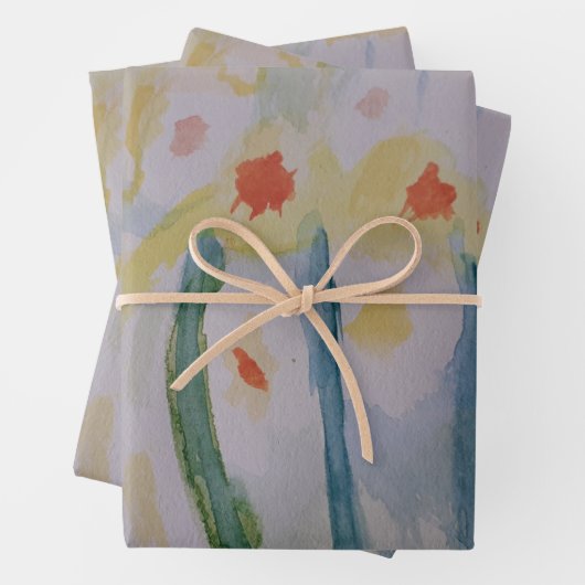Abstrakte Daffodien Geschenkpapier Set (Beispiel)