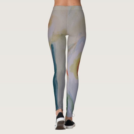 Abstrakte Daffodien Leggings (Rückseite)