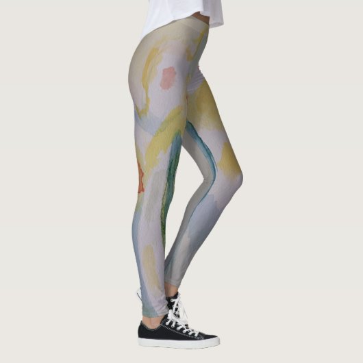 Abstrakte Daffodien Leggings (Rechts)