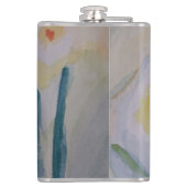 Abstrakte Daffodien Vinyl Wrapped Flask Flachmann (Rückseite)