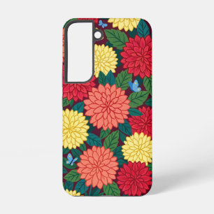 Abstrakte Dahlias Schmetterlinge Samsung Hüllen Galaxy Hülle
