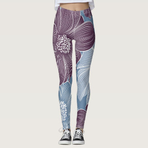 Abstrakte Dahlien-Blume: nahtlos blühend. Leggings