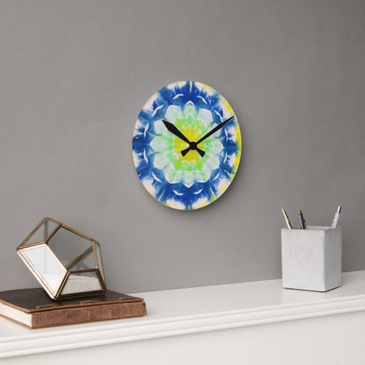Abstrakte Daisy Tiles Wall Clock Runde Wanduhr (Büro)