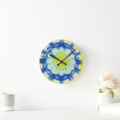 Abstrakte Daisy Tiles Wall Clock Runde Wanduhr (Zuhause)