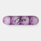 Abstrakte Damaskus Rosa drucken Skateboard anpasse (Horizontal)