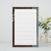 Abstrakte Damast-Tapisserie durch Jennifer Briefpapier (Stehend Vorderseite)